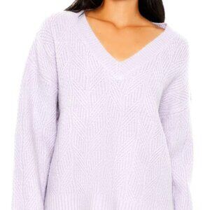 Geo V-Neck Drop-Sleeve Sweater